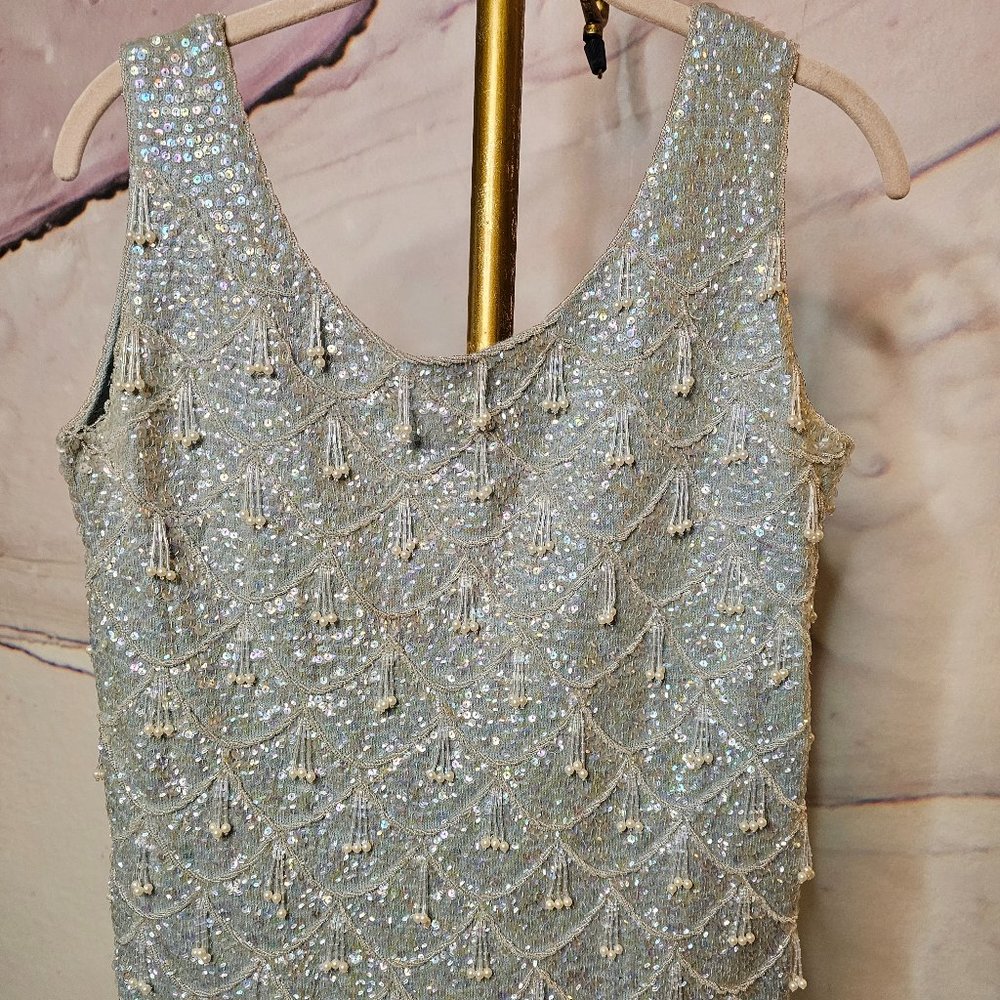 Glamorous Silver Sequin Blouse